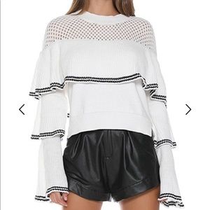 Nylon Apparel Cascading Ruffle Sweater